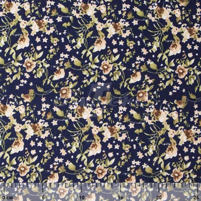 Плательная ткань "Фламенко" 1.1, 80 гр/м2, шир.150 см, принт растительный - купить в Орске. Цена 241.49 руб.