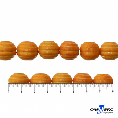 0309-Бусины деревянные "ОмТекс", 16 мм, упак.50+/-3шт, цв.003-оранжевый - купить в Орске. Цена: 62.22 руб.