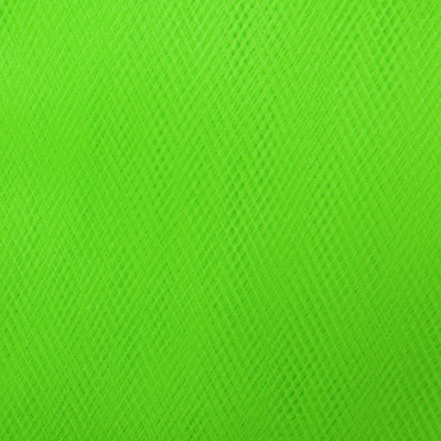 Фатин матовый 16-142, 12 гр/м2, шир.300см, цвет неон.зелёный - купить в Орске. Цена 100.92 руб.