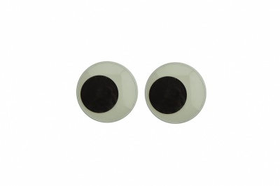 Глазки для игрушек, круглые, с ресничками, 10 мм/упак.50+/-2 шт, цв. -черно-белые - купить в Орске. Цена: 21.24 руб.