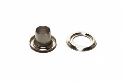 Люверсы металлические "ОмТекс", блочка/кольцо, (3 мм) - цв.никель - купить в Орске. Цена: 0.18 руб.