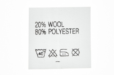Состав и уход 20% wool 80% poliester - купить в Орске. Цена: 64.21 руб.
