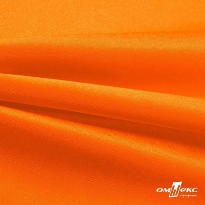 Поли креп-сатин 15-1263, 125 (+/-5) гр/м2, шир.150см, цвет оранжевый - купить в Орске. Цена 155.57 руб.