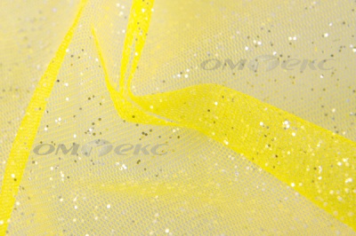 Сетка Глиттер, 40 гр/м2, шир.160см, цвет жёлтый - купить в Орске. Цена 163.01 руб.