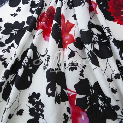 Плательная ткань "Фламенко" 22.1, 80 гр/м2, шир.150 см, принт растительный - купить в Орске. Цена 239.03 руб.