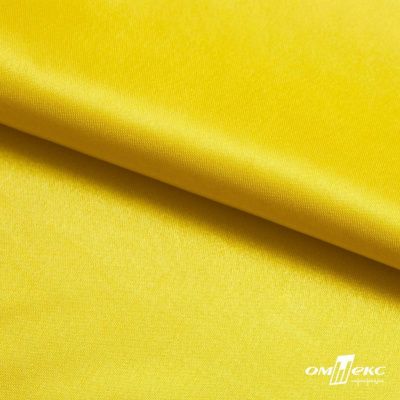 Поли креп-сатин 12-0643, 125 (+/-5) гр/м2, шир.150см, цвет жёлтый - купить в Орске. Цена 155.57 руб.