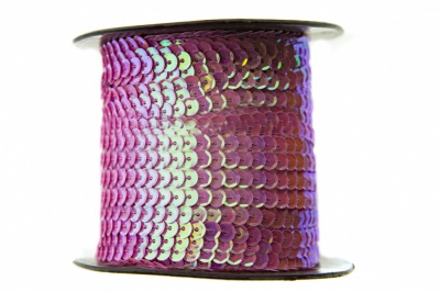 Пайетки "ОмТекс" на нитях, CREAM, 6 мм С / упак.73+/-1м, цв. 89 - розовый - купить в Орске. Цена: 468.37 руб.