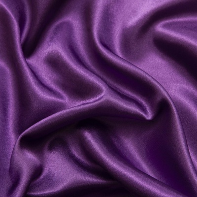 Поли креп-сатин 19-3536, 125 (+/-5) гр/м2, шир.150см, цвет фиолетовый - купить в Орске. Цена 155.57 руб.