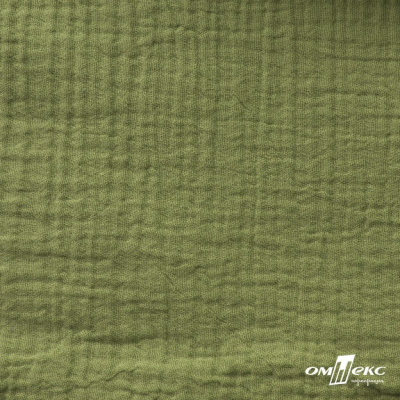 Ткань Муслин, 100% хлопок, 125 гр/м2, шир. 140 см #2307 цв.(55)-олива - купить в Орске. Цена 318.49 руб.