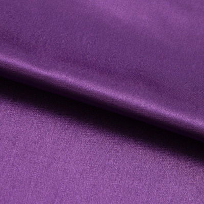 Поли креп-сатин 19-3536, 125 (+/-5) гр/м2, шир.150см, цвет фиолетовый - купить в Орске. Цена 155.57 руб.