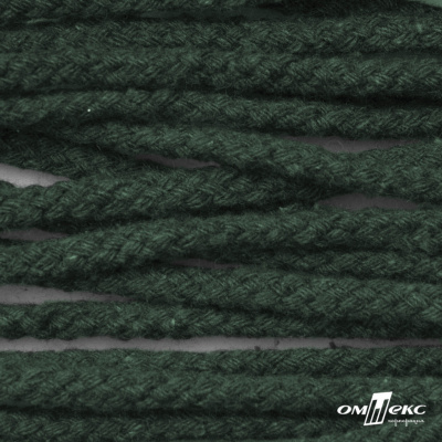 Шнур плетеный d-6 мм, 70% хлопок 30% полиэстер, уп.90+/-1 м, цв.1083-тём.зелёный - купить в Орске. Цена: 588 руб.