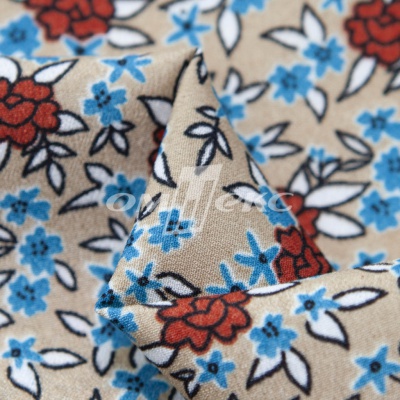 Плательная ткань "Фламенко" 7.1, 80 гр/м2, шир.150 см, принт растительный - купить в Орске. Цена 239.03 руб.