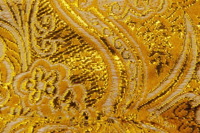 Ткань костюмная жаккард №12, 140 гр/м2, шир.150см, цвет жёлтый - купить в Орске. Цена 383.29 руб.