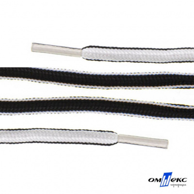 Шнурки #4-27, круглые 130 см, двухцветные (черно/белый) - купить в Орске. Цена: 47.04 руб.