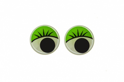 Глазки для игрушек, круглые, с бегающими зрачками, 10 мм/упак.50+/-2 шт, цв. -зеленый - купить в Орске. Цена: 71.92 руб.