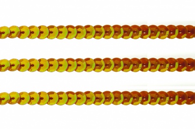 Пайетки "ОмТекс" на нитях, CREAM, 6 мм С / упак.73+/-1м, цв. 88 - оранжевый - купить в Орске. Цена: 300.55 руб.