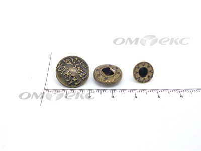 Кнопки металл 15 мм альфа антик с рис.№3  - купить в Орске. Цена: 2.90 руб.