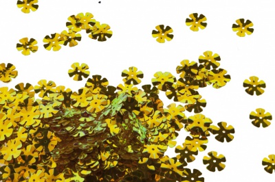 Пайетки "ОмТекс" россыпью,DOUBLE SIDED GOLD,цветок 14 мм/упак.50 гр, цв. 0460-золото - купить в Орске. Цена: 80.12 руб.