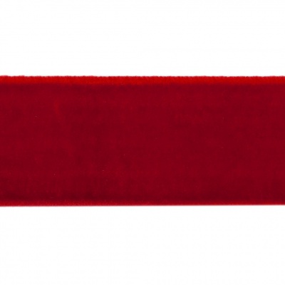 Лента бархатная нейлон, шир.25 мм, (упак. 45,7м), цв.45-красный - купить в Орске. Цена: 981.09 руб.