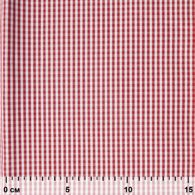 Ткань сорочечная Клетка Виши, 115 г/м2, 58% пэ,42% хл, шир.150 см, цв.5-красный, (арт.111) - купить в Орске. Цена 306.69 руб.