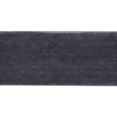 Лента бархатная нейлон, шир.25 мм, (упак. 45,7м), цв.189-т.серый - купить в Орске. Цена: 991.10 руб.