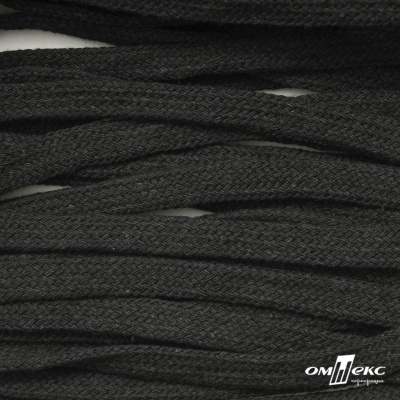 Шнур плетеный d-8 мм плоский, 70% хлопок 30% полиэстер, уп.85+/-1 м, цв.1026-серый - купить в Орске. Цена: 735 руб.