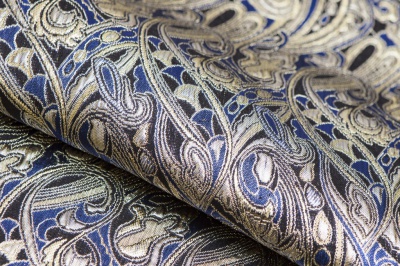 Ткань костюмная жаккард, 135 гр/м2, шир.150см, цвет синий№18 - купить в Орске. Цена 441.95 руб.
