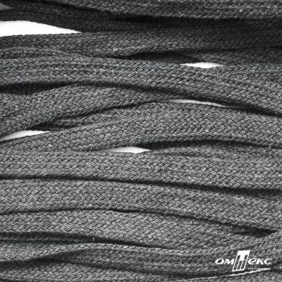 Шнур плетеный d-8 мм плоский, 70% хлопок 30% полиэстер, уп.85+/-1 м, цв.1027-серый - купить в Орске. Цена: 735 руб.