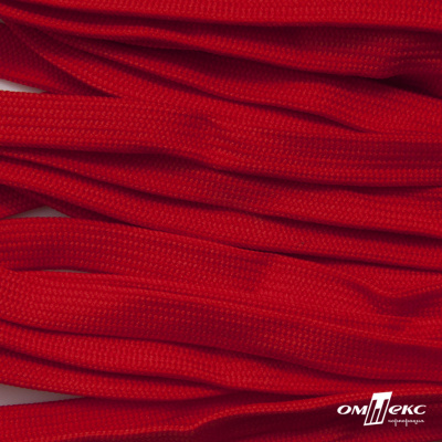 Шнур плетеный (плоский) d-12 мм, (уп.90+/-1м), 100% полиэстер, цв.253 - красный - купить в Орске. Цена: 8.62 руб.