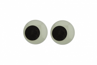 Глазки для игрушек, круглые, с бегающими зрачками, 18 мм/упак.20+/-2 шт, цв. -черно-белые - купить в Орске. Цена: 25.40 руб.