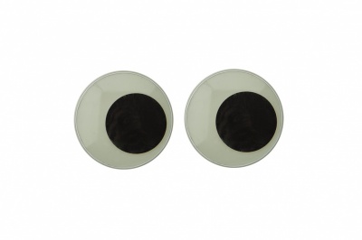 Глазки для игрушек, круглые, с бегающими зрачками, 24 мм/упак.50+/-2 шт, цв. -черно-белые - купить в Орске. Цена: 60.32 руб.