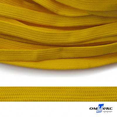 Шнур плетеный (плоский) d-12 мм, (уп.90+/-1м), 100% полиэстер, цв.269 - жёлтый - купить в Орске. Цена: 8.62 руб.
