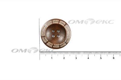 Пуговица деревянная круглая №53 (25мм) - купить в Орске. Цена: 3.68 руб.