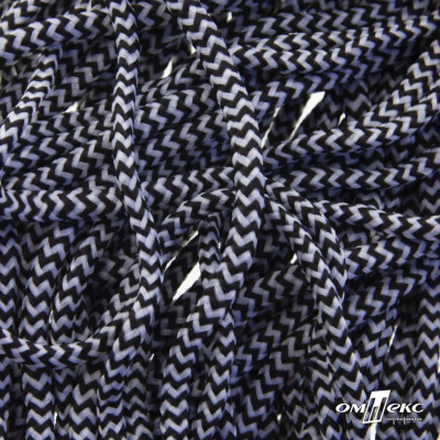 Шнурки #107-16, круглые 130 см, двухцветные цв.серый/чёрный - купить в Орске. Цена: 31.89 руб.