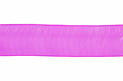 Лента органза 1015, шир. 10 мм/уп. 22,8+/-0,5 м, цвет ярк.розовый - купить в Орске. Цена: 38.39 руб.