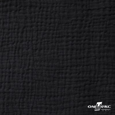 Ткань Муслин, 100% хлопок, 125 гр/м2, шир. 135 см (34) цв.черный - купить в Орске. Цена 337.25 руб.