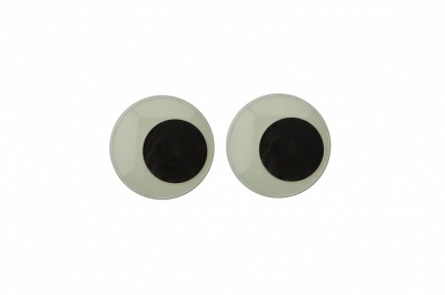 Глазки для игрушек, круглые, с бегающими зрачками, 15 мм/упак.50+/-2 шт, цв. -черно-белые - купить в Орске. Цена: 46.92 руб.