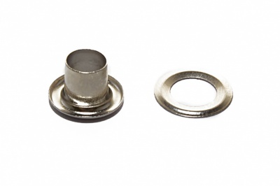 Люверсы металлические "ОмТекс", блочка/кольцо, (4 мм) - цв.никель - купить в Орске. Цена: 0.24 руб.