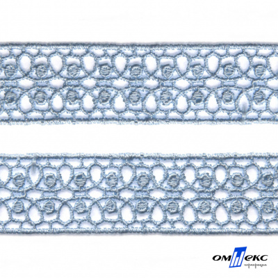 Кружево гипюр 0575-1914, шир. 22 мм/уп.13,7 м, цвет 132-голубой - купить в Орске. Цена: 597.27 руб.