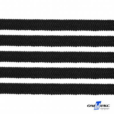 Лента эластичная вязанная (резинка) 4 мм (200+/-1 м) 400 гр/м2 черная бобина "ОМТЕКС" - купить в Орске. Цена: 1.78 руб.