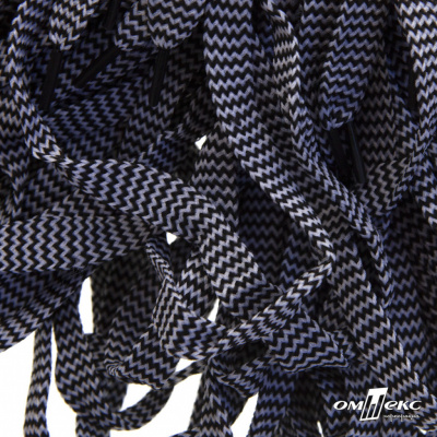Шнурки #107-07, плоские 130 см, двухцветные цв.серый/чёрный - купить в Орске. Цена: 23.03 руб.