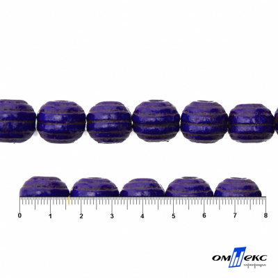 0309-Бусины деревянные "ОмТекс", 16 мм, упак.50+/-3шт, цв.018-фиолет - купить в Орске. Цена: 62.22 руб.