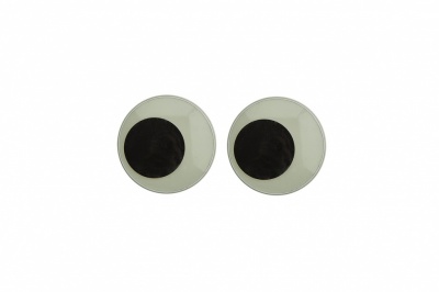 Глазки для игрушек, круглые, с бегающими зрачками, 12 мм/упак.50+/-2 шт, цв. -черно-белые - купить в Орске. Цена: 38.32 руб.