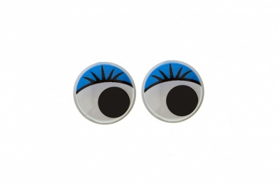 Глазки для игрушек, круглые, с бегающими зрачками, 8 мм/упак.50+/-2 шт, цв. -синий - купить в Орске. Цена: 59.05 руб.