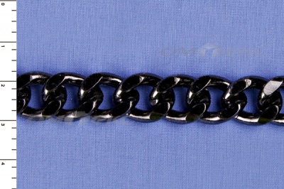 Цепь металл декоративная №9 (13,5*16,5) черная (10+/-1 м)  - купить в Орске. Цена: 808.92 руб.