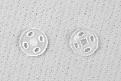 Кнопки пришивные пластиковые 10 мм, блистер 24шт, цв.-прозрачные - купить в Орске. Цена: 48.41 руб.
