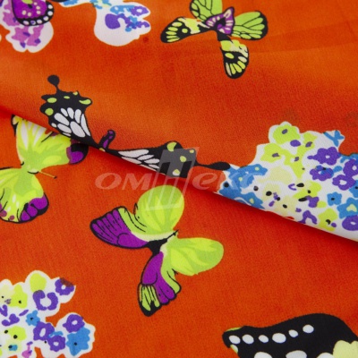 Плательная ткань "Софи" 7.1, 75 гр/м2, шир.150 см, принт бабочки - купить в Орске. Цена 241.49 руб.