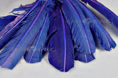 Декоративный Пучок из перьев, перо 23см/синий - купить в Орске. Цена: 12.34 руб.